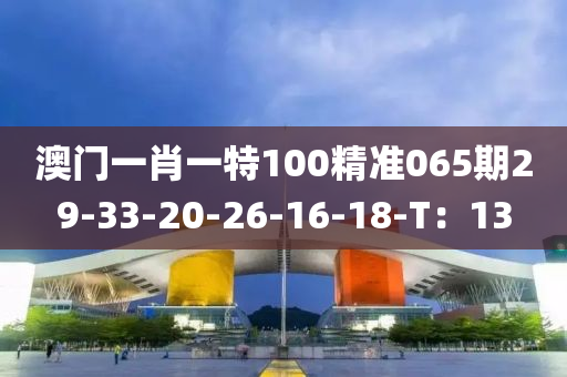 澳門一肖一特100精準065期29-33-20-26-16-18-T：13