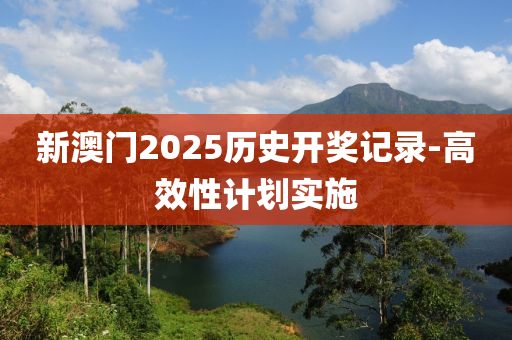 新澳門2025歷史開獎記錄-高效性計劃實施