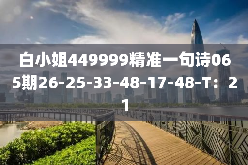 白小姐449999精準一句詩065期26-25-33-48-17-48-T：21