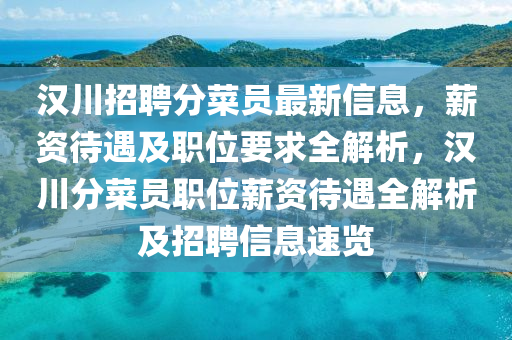 漢川招聘分菜員最新信息，薪資待遇及職位要求全解析，漢川分菜員職位薪資待遇全解析及招聘信息速覽