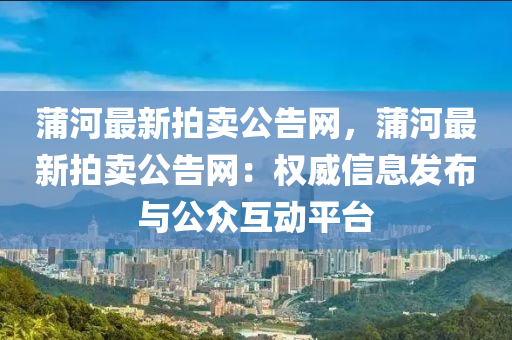 蒲河最新拍賣公告網(wǎng)，蒲河最新拍賣公告網(wǎng)：權威信息發(fā)布與公眾互動平臺