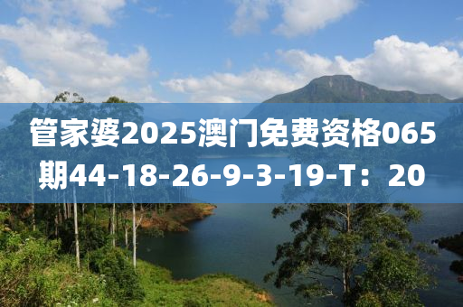 管家婆2025澳門免費資格065期44-18-26-9-3-19-T：20