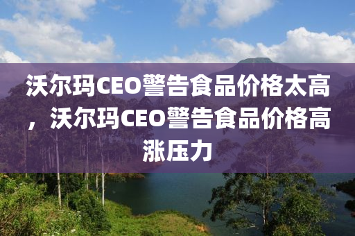 沃爾瑪CEO警告食品價格太高，沃爾瑪CEO警告食品價格高漲壓力木工機械,設備,零部件