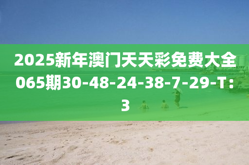 2025新年澳門天天彩免費(fèi)大全065期30-48-24-38-7-29-T：3