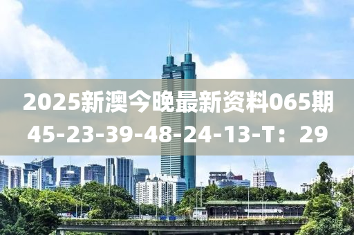 2025新澳今晚最新資料065期45-23-39-48-24-13-T：29