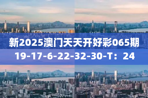 新2025澳門天天開好彩065期19-17-6-22-32-30-T：24