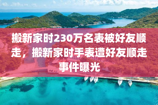 搬新家時230萬名表被好友順走，搬新家時手表遭好友順走事件曝光木工機械,設(shè)備,零部件