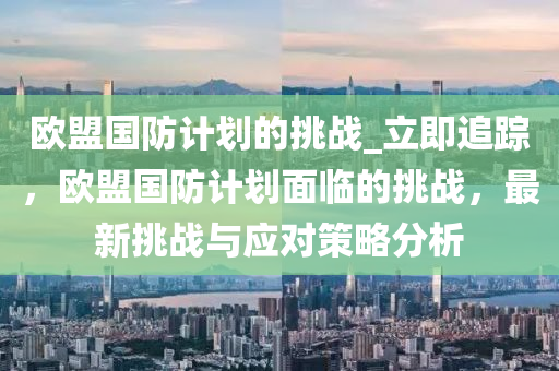 歐盟國防計劃的挑戰(zhàn)_立即追蹤，歐盟國防計劃面臨的挑戰(zhàn)，最新挑戰(zhàn)與應(yīng)對策略分析木工機械,設(shè)備,零部件