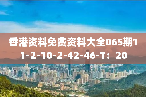 香港資料免費資料大全065期11-2-10-2-42-46-T：20