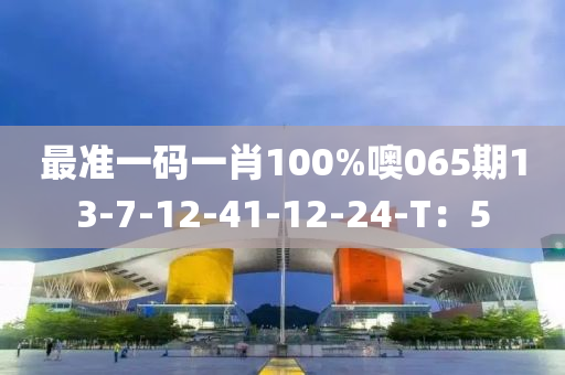 最準(zhǔn)一碼一肖100%噢065期13-7-12-41-12-24-T：5