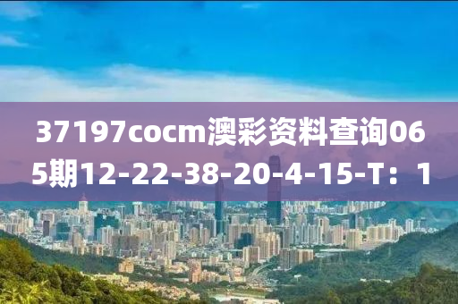 37197cocm澳彩資料查詢065期12-22-38-20-4-15-T：10