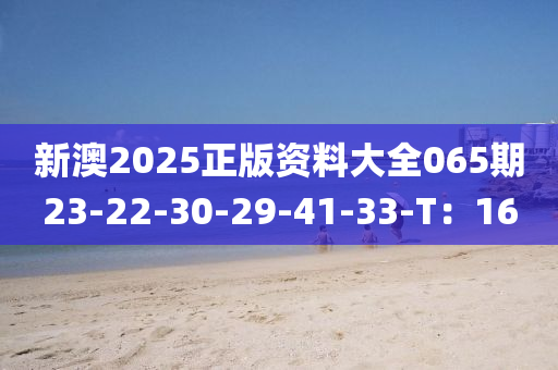 新澳2025正版資料大全065期23-22-30-29-41-33-T：16