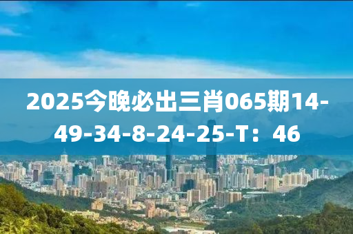 2025今晚必出三肖065期14-49-34-8-24-25-T：46