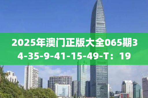 2025年澳門正版大全065期34-35-9-41-15-49-T：19