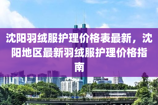 沈陽羽絨服護理價格表最新，沈陽地區(qū)最新羽絨服護理價格指南