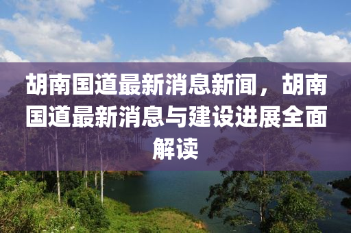 胡南國道最新消息新聞，胡南國道最新消息與建設進展木工機械,設備,零部件全面解讀