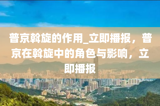 普京斡旋的作用_立即播報(bào)，普京在斡旋中的角色與影響，立即播報(bào)