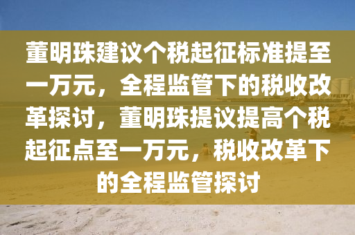 董明珠建議個(gè)稅起征標(biāo)準(zhǔn)提至一萬(wàn)元，全程監(jiān)管下的稅收改革探討，董明珠提議提高個(gè)稅起征點(diǎn)至一萬(wàn)元，稅收改革下的全程監(jiān)管探討