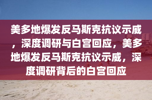 美多地爆發(fā)反馬斯克抗議示威，深度調研與白宮回應，美多地爆發(fā)反馬斯克抗議示威，深度調研背后的白宮回應木工機械,設備,零部件