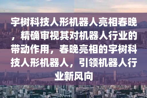 宇樹科技人形機器人亮相春晚，精確審視其對機器人行業(yè)的帶動作用，春晚亮相的宇樹科技人形機器人，引領機器人行業(yè)新風向