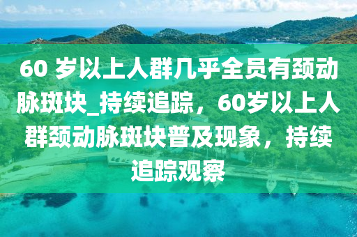 60 歲以上人群幾乎全員有頸動脈斑塊_持續(xù)追蹤，60歲以上人群頸動脈斑塊普及現(xiàn)象，持續(xù)追蹤觀察