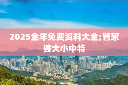 2025全年免費資料大全;管家婆大小中特