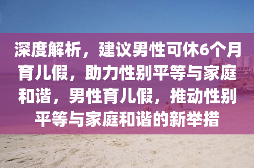 深度解析，建議男性可休6個(gè)月育兒假，助力性別平等與家庭和諧，男性育兒假，推動(dòng)性別平等與家庭和諧的新舉措