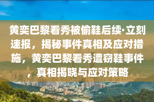 黃奕巴黎看秀被偷鞋后續(xù)·立刻速報，揭秘事件真相及應對措施，黃奕巴黎看秀遭竊鞋事件，真相揭曉與應對策略