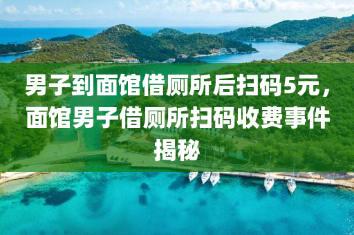 男子到面館借廁所后掃碼5元，面館男子借廁所掃碼收費事件揭秘木工機械,設備,零部件