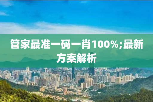 管家最準一碼一肖100%;最新方案解析