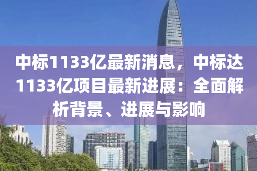 中標1133億最新消息，中標達1133億項目最新進展：全面解析背景、進展與影響