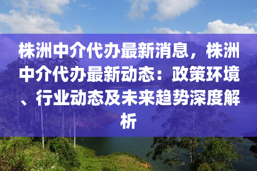 株洲中介代辦最新消息，株洲中介代辦最新動(dòng)態(tài)：政策環(huán)境、行業(yè)動(dòng)態(tài)及未來趨勢(shì)深度解析