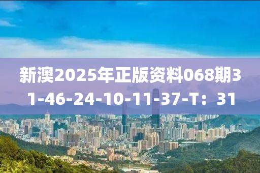 新澳2025年正版資料068期31-46-24-10-11-37-T：31