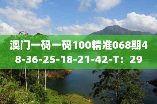 澳門一碼一碼100精準068期48-36-25-18-21-42-T：29