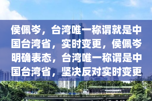 侯佩岑，臺灣唯一稱謂就是中國臺灣省，實時變更，侯佩岑明確表態(tài)，臺灣唯一稱謂是中國臺灣省，堅決反對實時木工機械,設(shè)備,零部件變更