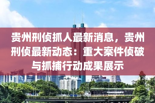 貴州刑偵抓人最新消息，貴州刑偵最新動(dòng)態(tài)：重大案件偵破與抓捕行動(dòng)成果展示