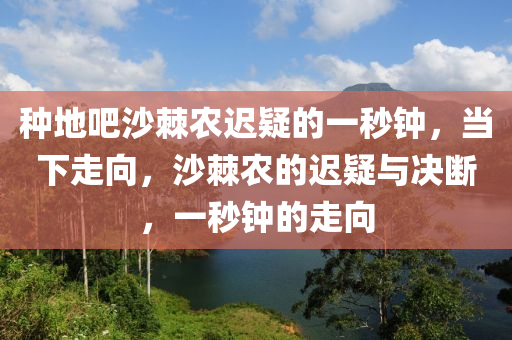 種地吧沙棘農(nóng)遲疑的一秒鐘，當(dāng)下走向，沙棘農(nóng)的遲疑與決斷，一秒鐘的走向木工機(jī)械,設(shè)備,零部件