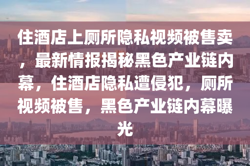 住酒店上廁所隱私視頻被售賣，最新情報揭秘黑色產(chǎn)業(yè)鏈內(nèi)幕，住酒店隱私遭侵犯，廁所視頻被售，黑色產(chǎn)業(yè)鏈內(nèi)幕曝光