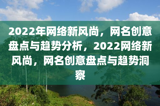 2022年網絡新風尚，網名創(chuàng)意盤點與趨勢分析，2022網絡新風尚，網名創(chuàng)意盤點與趨勢洞察