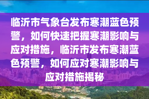 臨沂市氣象臺發(fā)布寒潮藍色預警，木工機械,設備,零部件如何快速把握寒潮影響與應對措施，臨沂市發(fā)布寒潮藍色預警，如何應對寒潮影響與應對措施揭秘