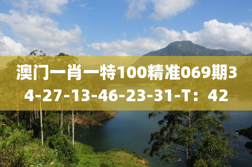 澳門一肖一特100精準069期34-27-13-46-23-31-T：42