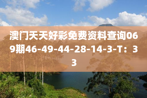 澳門天天好彩免費(fèi)資料查詢069期46-49-44-28-14-3-T：33