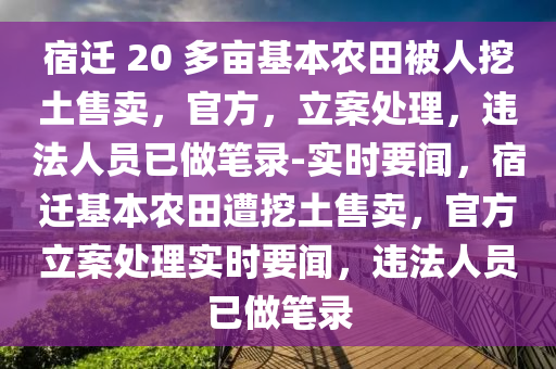 宿遷 20 多畝基本農(nóng)田被人挖土售賣，官方，立案處理，違法人員已做筆錄-實(shí)時要聞，宿遷基本農(nóng)田遭挖土售賣，官方立案處理實(shí)時要聞，違法人員已做筆錄