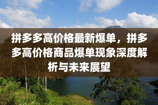 拼多多高價(jià)格最新爆單，拼多多高價(jià)格商品爆單現(xiàn)象深度解析與未來展望