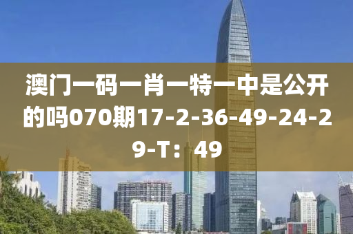 澳門一碼一肖一特一中是公開的嗎070期17-2-36-49-24-29-T：49