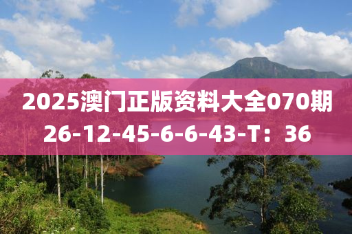 2025澳門正版資料大全070期26-12-45-6-6-43-T：36