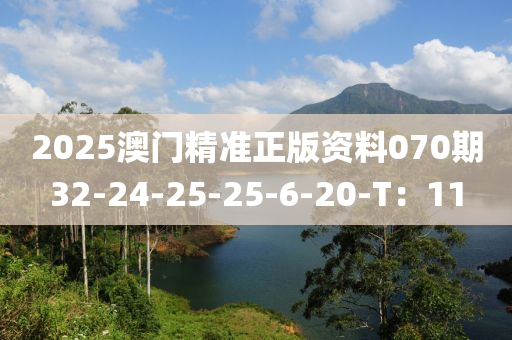 2025澳門(mén)精準(zhǔn)正版資料070期32-24-25-25-6-20-T：11