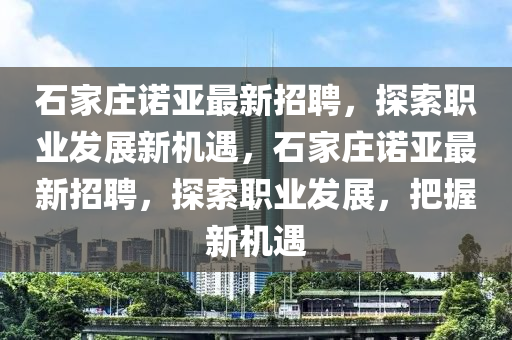 石家莊諾亞最新招聘，探索職業(yè)發(fā)展新機遇，石家莊諾亞最新招聘，探索職業(yè)發(fā)展，把握新機遇