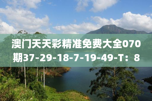 澳門天天彩精準(zhǔn)免費大全070期37-29-18-7-19-49-T：8