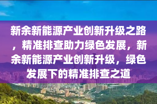 新余新能源產(chǎn)業(yè)創(chuàng)新升級之路，精準排查助力綠色發(fā)展，新余新能源產(chǎn)業(yè)創(chuàng)新升級，綠色發(fā)展下的精準排查之道